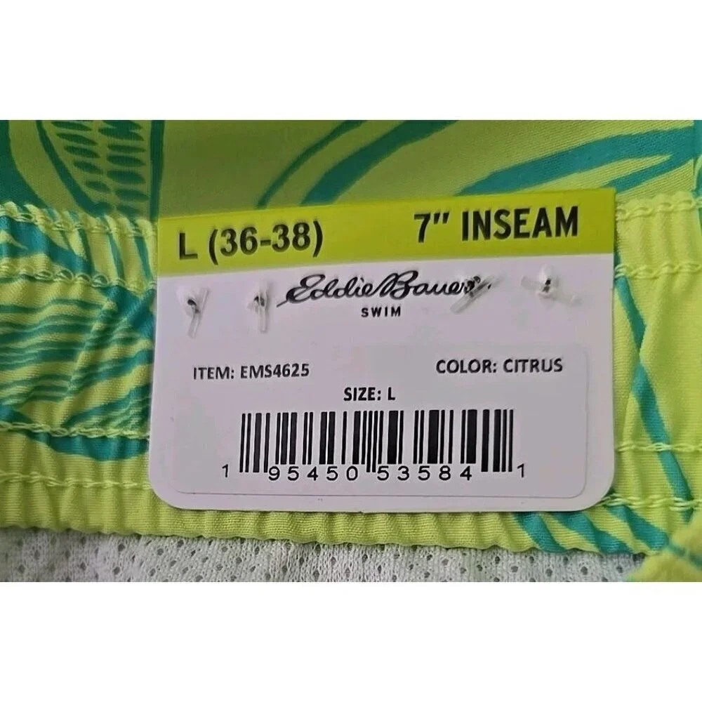 Eddie Bauer NWT Men's Yellow Citrus Volley Swim Trunk Size Large 36-38 t2